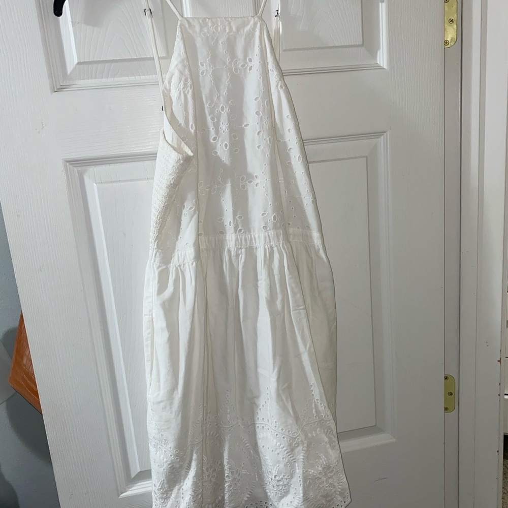 White high neck lace detailed sundress